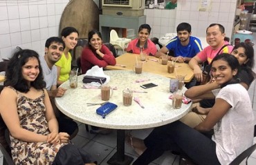 TEAM DINNER: Shuttlers have some time off the court with food & laughter