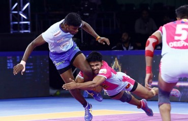 WATCH HIGHLIGHTS: Table toppers Jaipur Pink Panthers gets better of Tamil Thalaivas by beating them 28-26