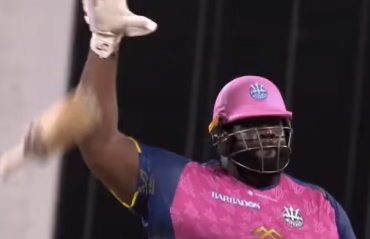 WATCH: Heaviest cricketer with the heaviest hits in CPL; drops the bat after a 45 ball 100