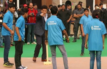 CRICKET FOR GOOD: Watch Sachin indulge himself in a game of cricket with children
