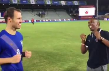 WATCH: Dwayne Bravo teaches Vadocz the 'Champion' dance & says he brings luck to MCFC